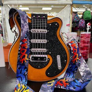 Guitar Purse Hand Rhinestoned